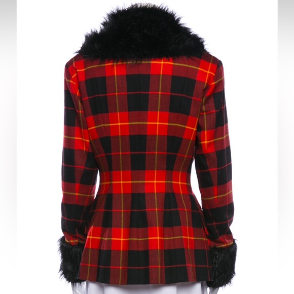 Plein Sud Red & Black Plaid Jacket - Size FR40 - Picture 2 of 2